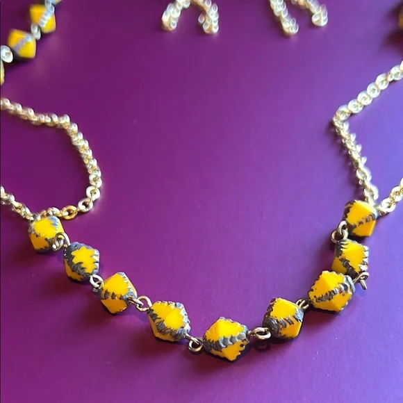 Authentic Seasonal Whispers Gold and Yellow Beaded Necklace and Earring Set New - Picture 13 of 17